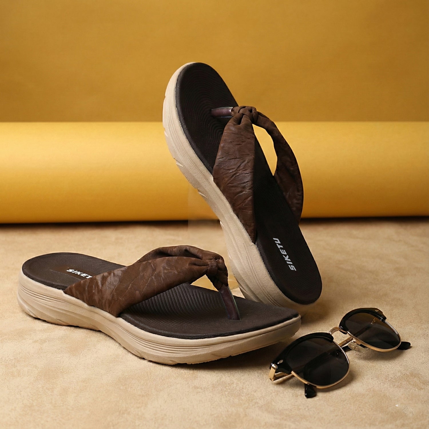 COFFEE BROWN Velvet Comfort Sandal